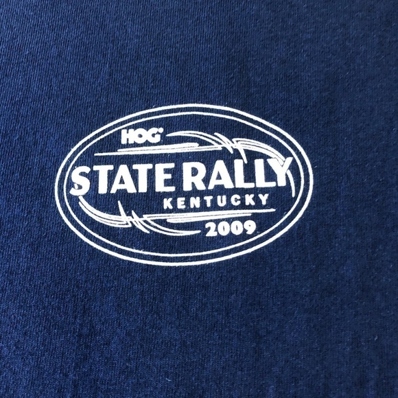 HARLEY Davidson Owners Group HOG Kentucky State Rally Shirt 09 Navy Large Shirt - Picture 3 of 8